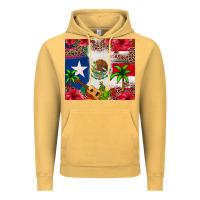 Vintage Mustard Mexican and Puerto Rico flag Vintage Hoodie - texasbilliewilder