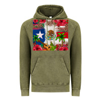 Vintage Olive Mexican and Puerto Rico flag Vintage Hoodie - texasbilliewilder