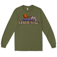 Army Green Wild about Basketball Long Sleeve Tee - HowdyJamesFarm