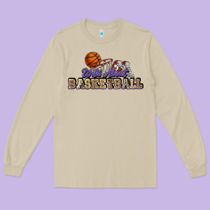 Wild About Basketball Long Sleeve Tee Designed By Howdyjamesfarm