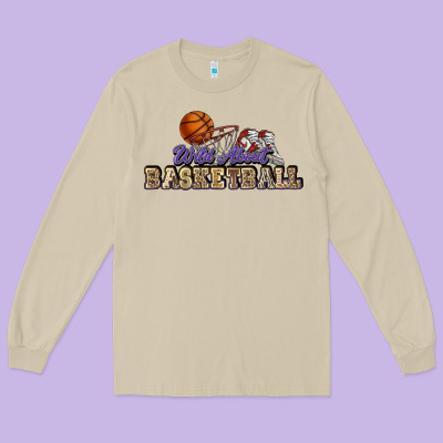 Wild About Basketball Long Sleeve Tee Designed By Howdyjamesfarm