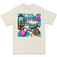 Bone gym hair don't care clasp and water bottle with glitter seamless patte Premium Tee - BundleAndBundleShop