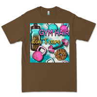 Cacao gym hair don't care clasp and water bottle with glitter seamless patte Premium Tee - BundleAndBundleShop