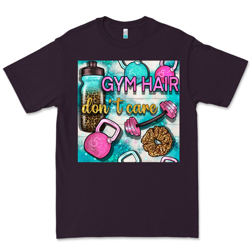 Gym Hair Don't Care Clasp And Water Bottle With Glitter Seamless Patte Premium Tee by BundleAndBundleShop | Teevron