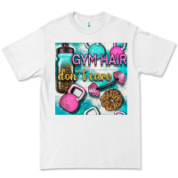 White gym hair don't care clasp and water bottle with glitter seamless patte Premium Tee - BundleAndBundleShop