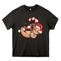 Asphalt cute christmas sloth Heavy Core Tee - MaliasSmallBusiness