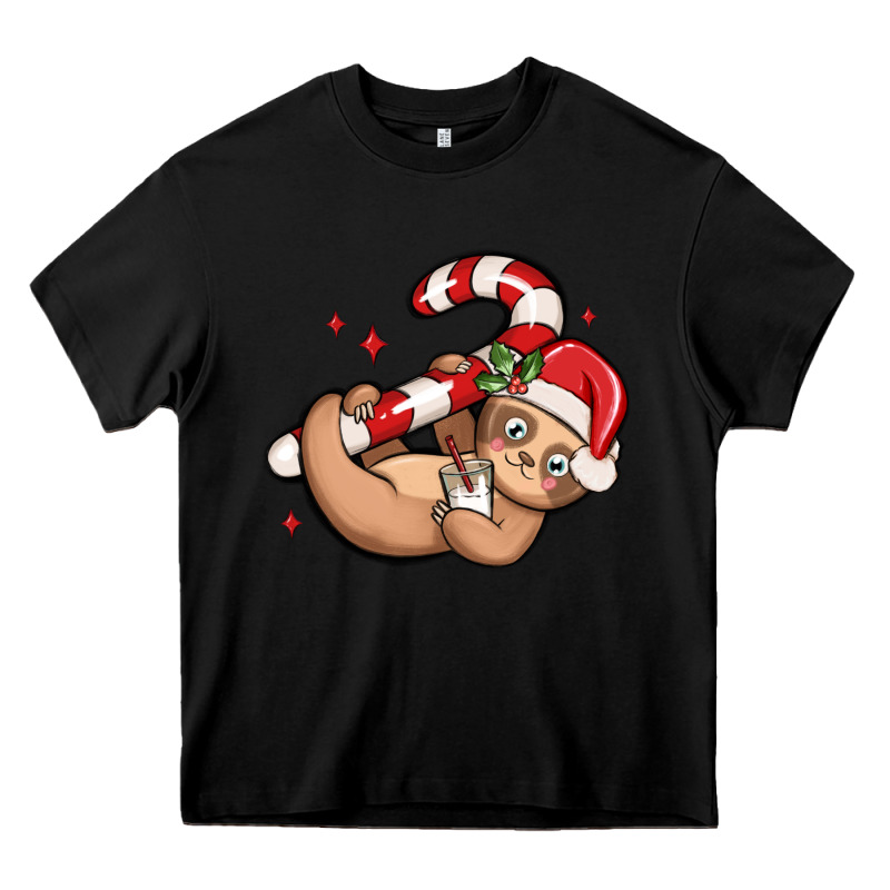 Cute Christmas Sloth Heavy Core Tee by MaliasSmallBusiness | Teevron