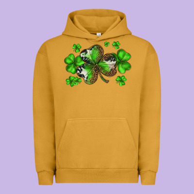 St. Patricks Day Shamrocks Urban Hoodie Designed By Barkaloodesign