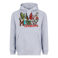 Heather Grey Merry Christmas Heavyweight Hoodie - CowhideDigitalArt