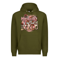 Army Green my heart is on that field Premium Hoodie - FaDigitalArtStudio