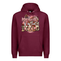 Burgundy my heart is on that field Premium Hoodie - FaDigitalArtStudio