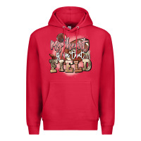 Cardinal my heart is on that field Premium Hoodie - FaDigitalArtStudio