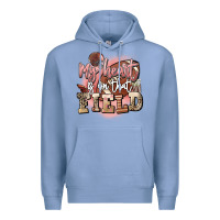 Colony Blue my heart is on that field Premium Hoodie - FaDigitalArtStudio