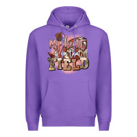 Purple my heart is on that field Premium Hoodie - FaDigitalArtStudio