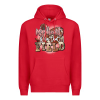 Red my heart is on that field Premium Hoodie - FaDigitalArtStudio