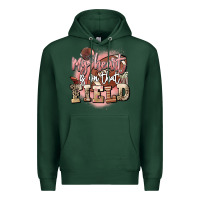 Sports Green my heart is on that field Premium Hoodie - FaDigitalArtStudio