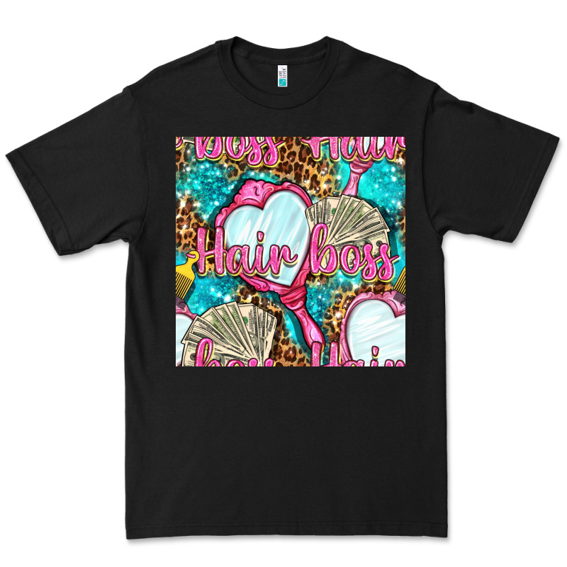Hair Boss And Hand Mirror With Money And Leopard Seamless Pattern Bbs Premium Tee by BundleAndBundleShop | Teevron