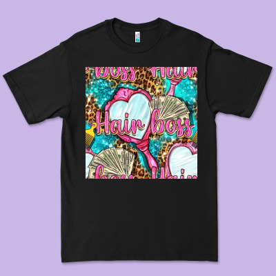Hair Boss And Hand Mirror With Money And Leopard Seamless Pattern Bbs Premium Tee Designed By Bundleandbundleshop