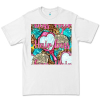 White hair boss and hand mirror with money and leopard seamless pattern bbs Premium Tee - BundleAndBundleShop