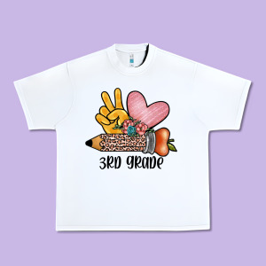 Peace Love 3rd Grade Urban Heavy Tee Designed By Jahusdesignshop