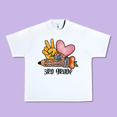 Peace Love 3rd Grade Urban Heavy Tee Designed By Jahusdesignshop
