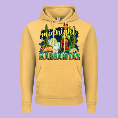 Midnight Margaritas Vintage Hoodie Designed By Texasbilliewilder