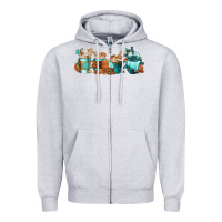Heather Grey Winter Coffee Cups Zipper Hoodie - FaDigitalArtStudio