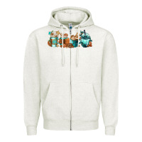 Oatmeal Heather Winter Coffee Cups Zipper Hoodie - FaDigitalArtStudio