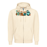 Sandshell Winter Coffee Cups Zipper Hoodie - FaDigitalArtStudio