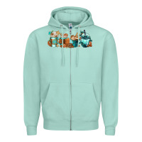 Seafoam Winter Coffee Cups Zipper Hoodie - FaDigitalArtStudio