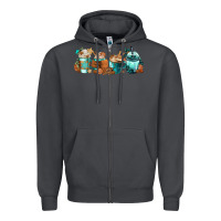 Smoke Winter Coffee Cups Zipper Hoodie - FaDigitalArtStudio