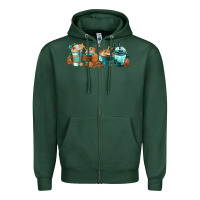 Sports Green Winter Coffee Cups Zipper Hoodie - FaDigitalArtStudio