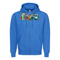 True Royal Winter Coffee Cups Zipper Hoodie - FaDigitalArtStudio