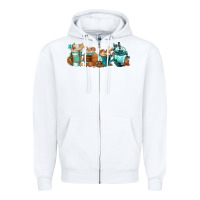 White Winter Coffee Cups Zipper Hoodie - FaDigitalArtStudio