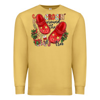 Antique Gold christmas crocin around the tree Premium Sweatshirt - CowhideDigitalArt