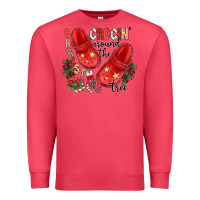 Cardinal christmas crocin around the tree Premium Sweatshirt - CowhideDigitalArt