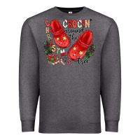 Charcoal Heather christmas crocin around the tree Premium Sweatshirt - CowhideDigitalArt