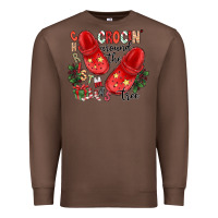 Chestnut christmas crocin around the tree Premium Sweatshirt - CowhideDigitalArt