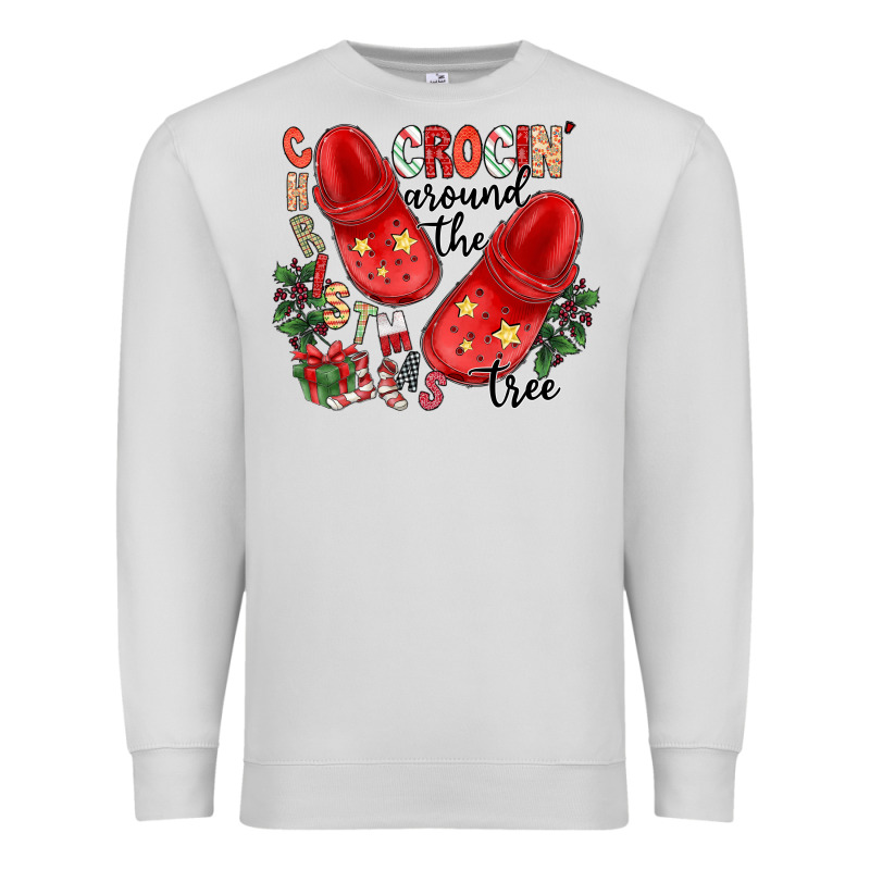 Christmas Crocin Around The Tree Premium Sweatshirt by CowhideDigitalArt | Teevron