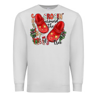 Dove Grey christmas crocin around the tree Premium Sweatshirt - CowhideDigitalArt