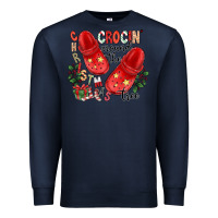 Navy christmas crocin around the tree Premium Sweatshirt - CowhideDigitalArt