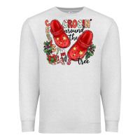 Oatmeal Heather christmas crocin around the tree Premium Sweatshirt - CowhideDigitalArt