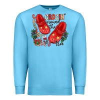 Ocean Blue christmas crocin around the tree Premium Sweatshirt - CowhideDigitalArt