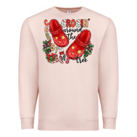 Pale Pink christmas crocin around the tree Premium Sweatshirt - CowhideDigitalArt