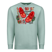 Seafoam christmas crocin around the tree Premium Sweatshirt - CowhideDigitalArt