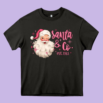 Santa And Co Heavy Core Tee Designed By Maliassmallbusiness