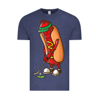 Vintage Denim Funny Golfing Hot Dog Golf Gifts Shirts for Men Boys Golfer Vintage Tee - maiPhamDesign