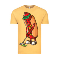 Vintage Mustard Funny Golfing Hot Dog Golf Gifts Shirts for Men Boys Golfer Vintage Tee - maiPhamDesign