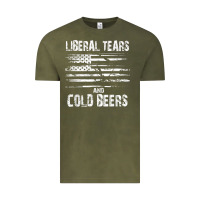 Vintage Olive liberal tears and cold beers   funny political t shirt Vintage Tee - maiPhamDesign