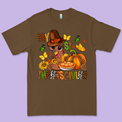 My First Thanksgiving Bbs Premium Tee Designed By Bundleandbundleshop